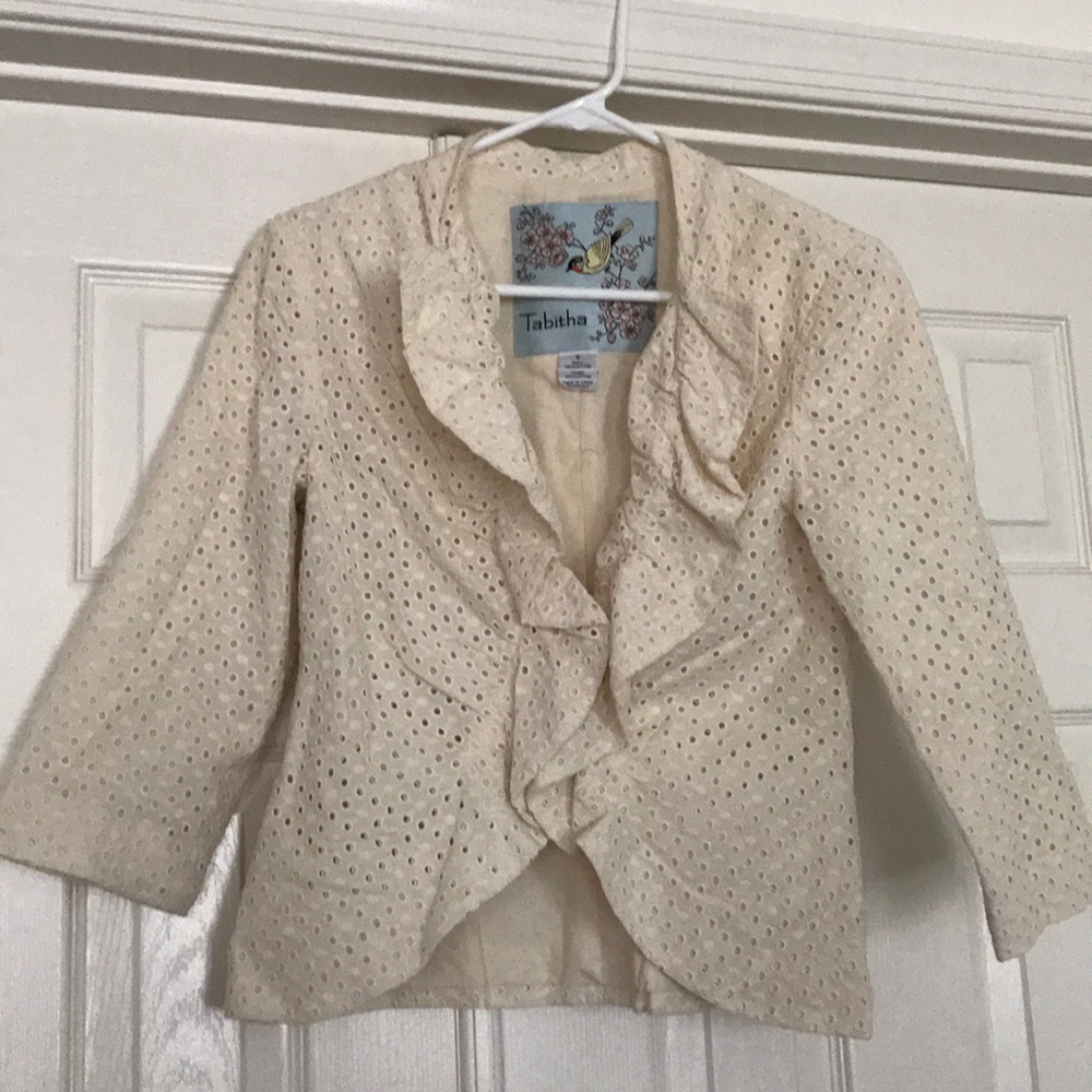 Tabitha cropped cotton jacket in size 6.